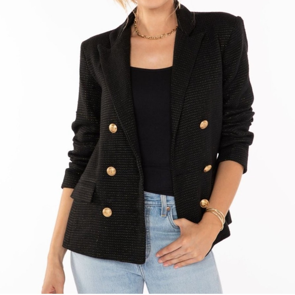 bishop + young Cavalli Black Blazer with Gold Buttons Size Medium